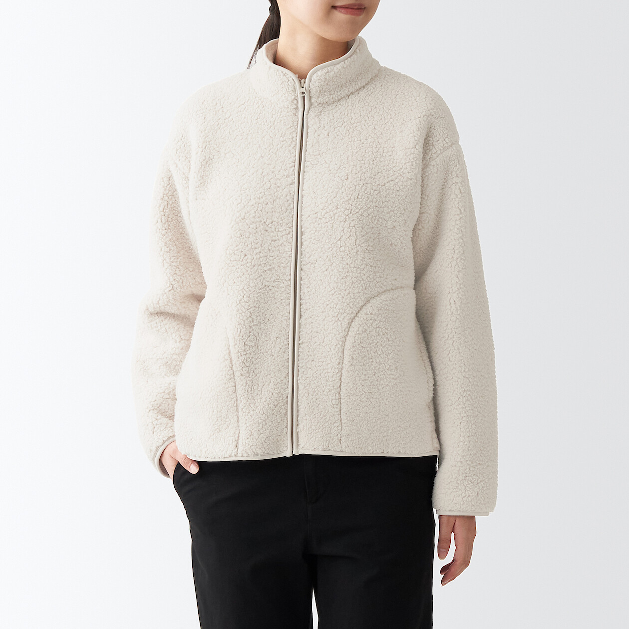 muji fleece cardigan