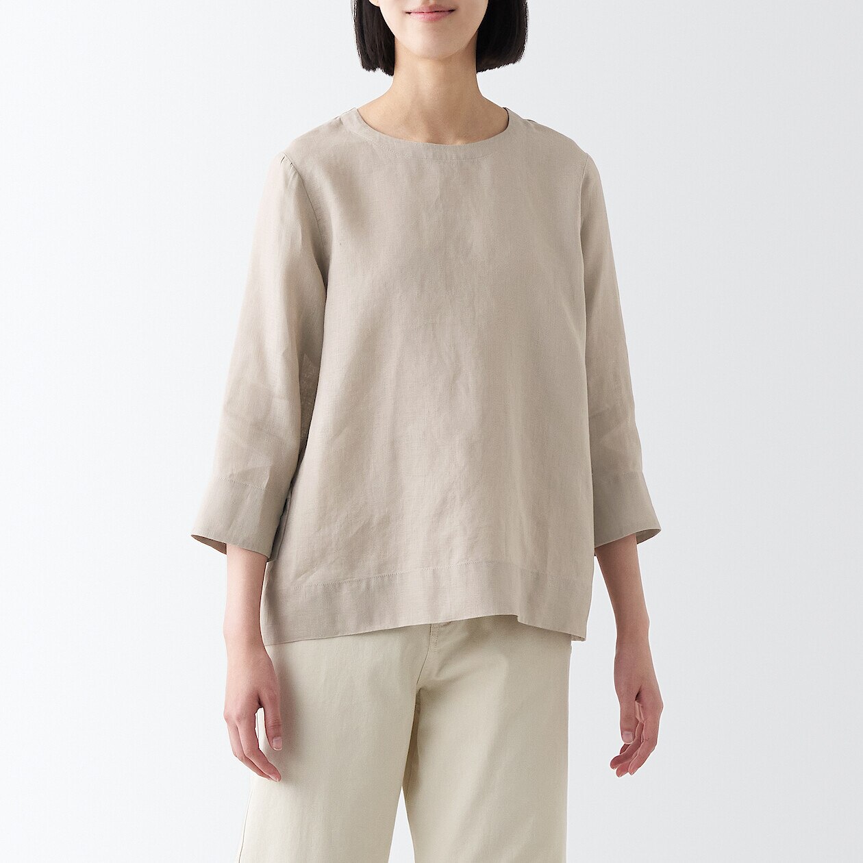 Shop Linen 3/4 Sleeve Blouse online | Muji UAE