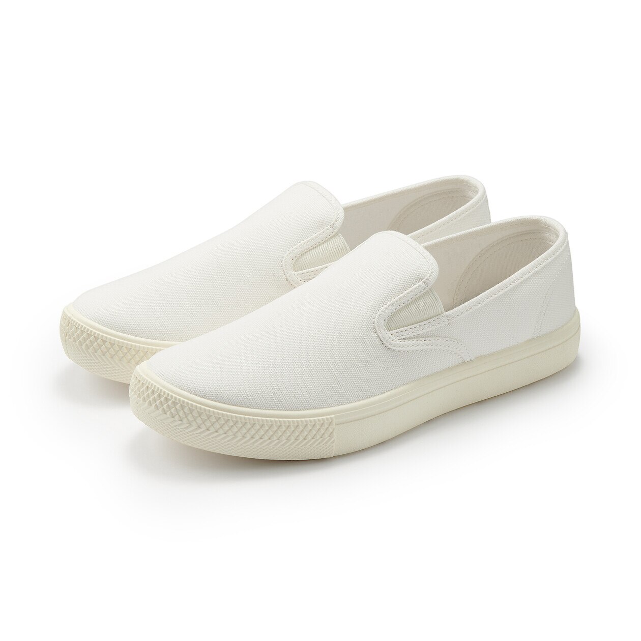 Mens canvas slip hot sale on shoes white