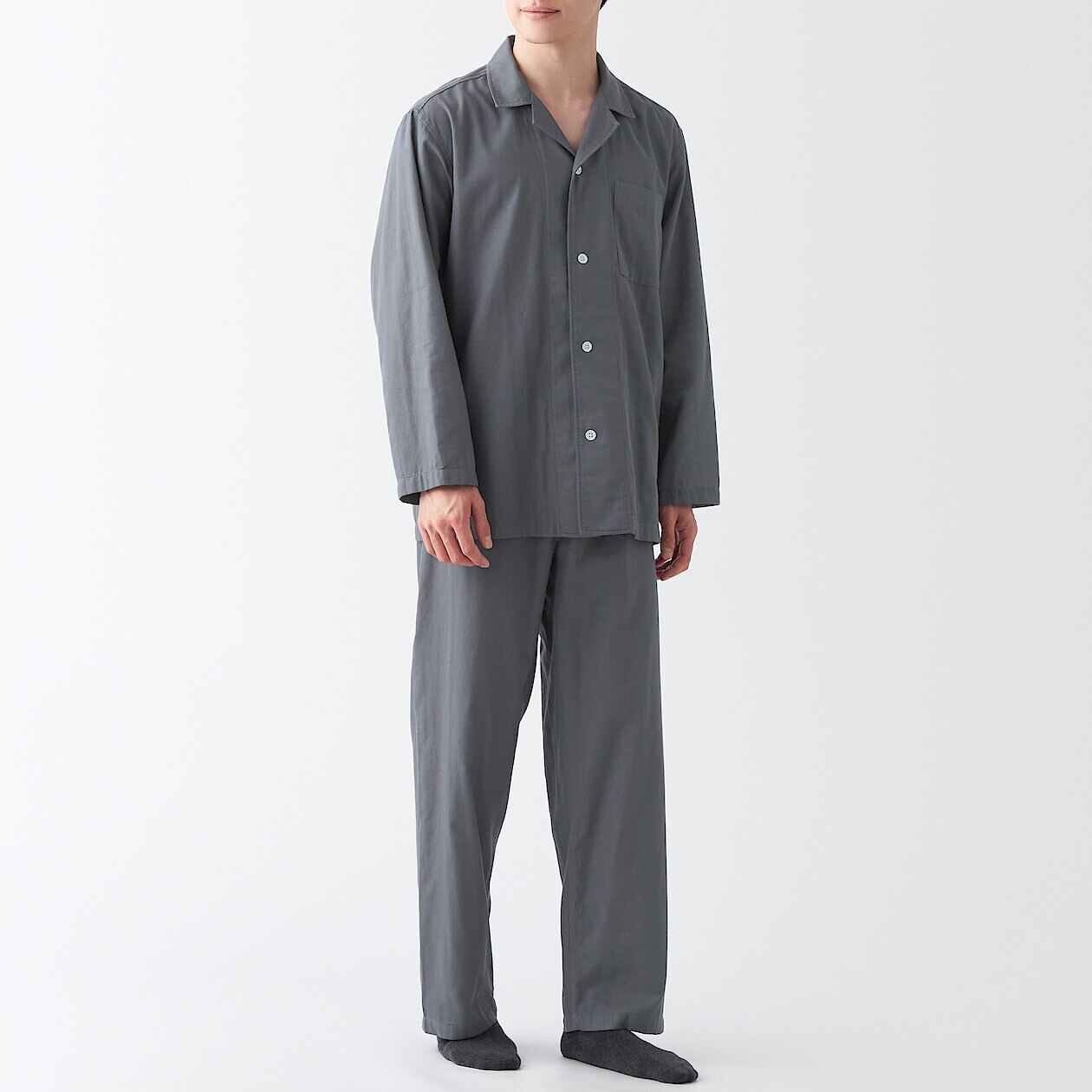 Shop Side Seamless Double Gauze Long Sleeves Pajamas online | Muji UAE