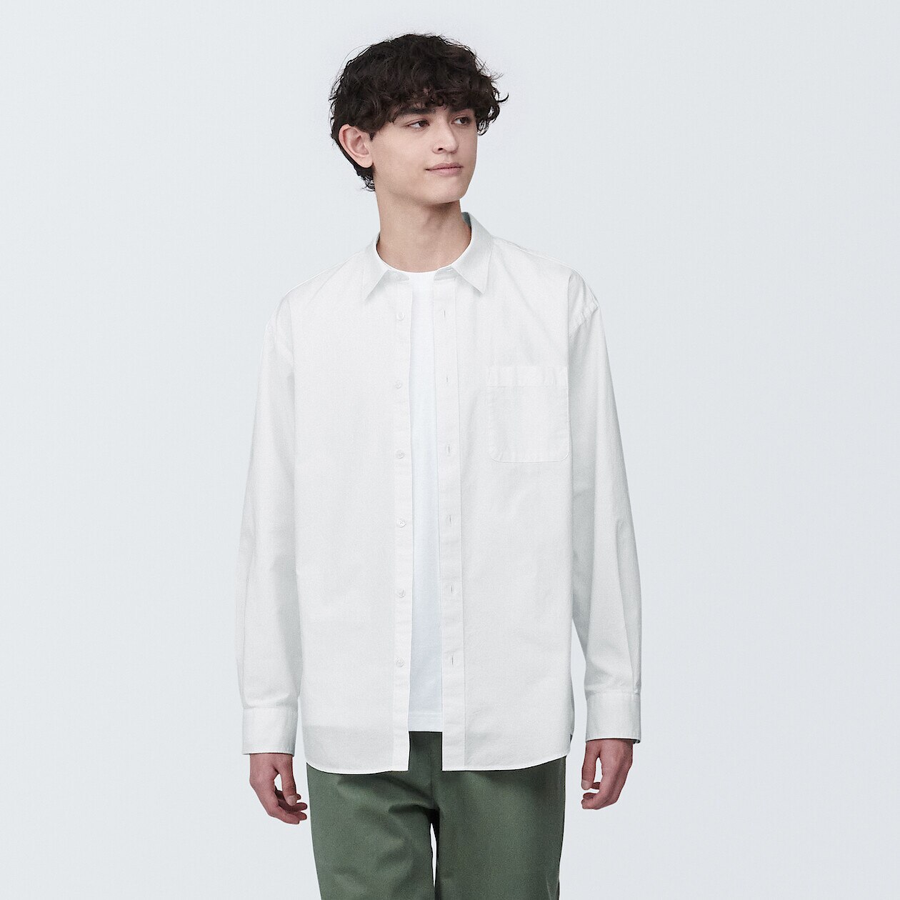 Shop Washed Broadcloth Long Sleeve Shirt for Men online | Muji UAE